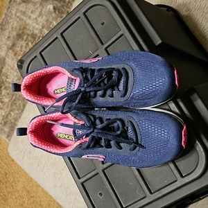 SKETCHERS air cooled memory form navy blue and pink tennis shoes Size 7.5